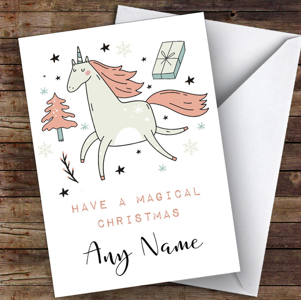 Magical Unicorn Children's Customised Christmas Card