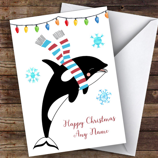 Killer Whale Children's Customised Christmas Card