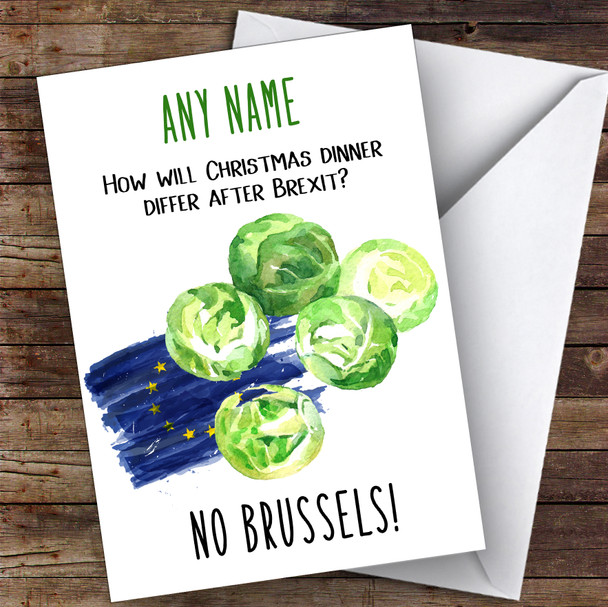 Brexit Brussels Sprouts Funny Joke Customised Christmas Card