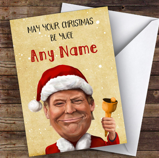 Donald Trump Yuge Funny Joke Customised Christmas Card