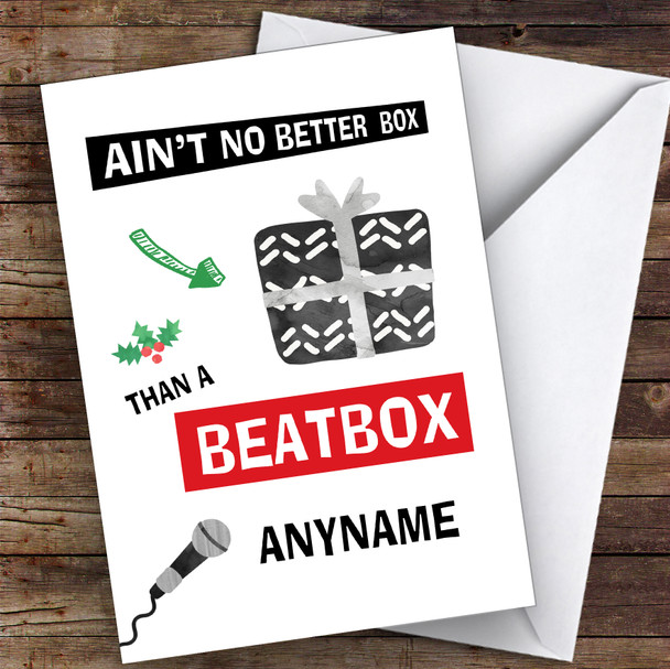 Beatbox Funny Present Wordplay Hobbies Customised Christmas Card