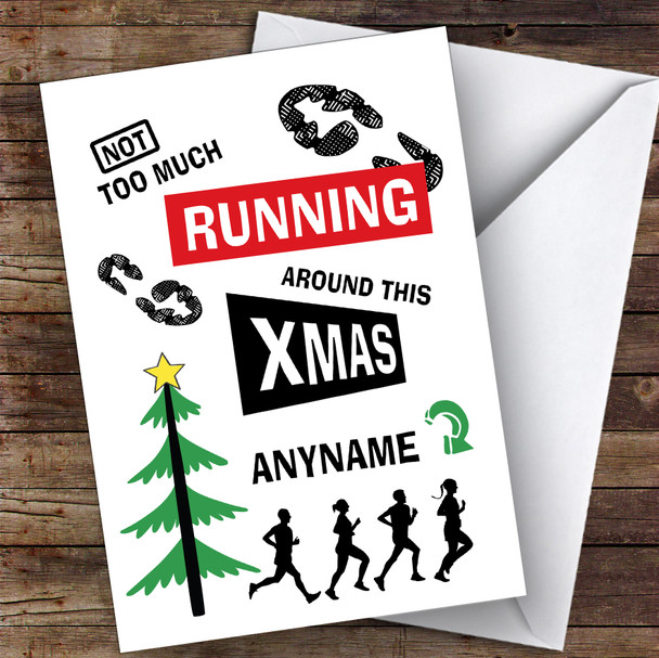 Running Jogger Funny Hobbies Customised Christmas Card