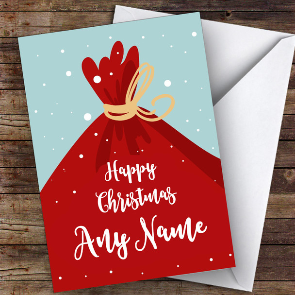 Santa's Sack Modern Customised Christmas Card