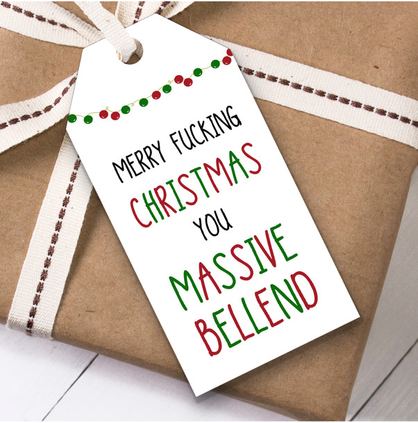 Funny Rude Offensive Adult Bellend Christmas Gift Tags