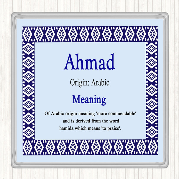 Ahmad Name Meaning Coaster Blue