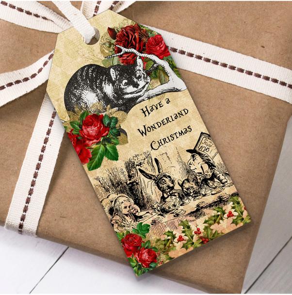 Alice In Wonderland Vintage Rustic Christmas Gift Tags