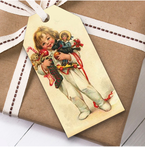 Vintage Traditional Small Child Christmas Gift Tags