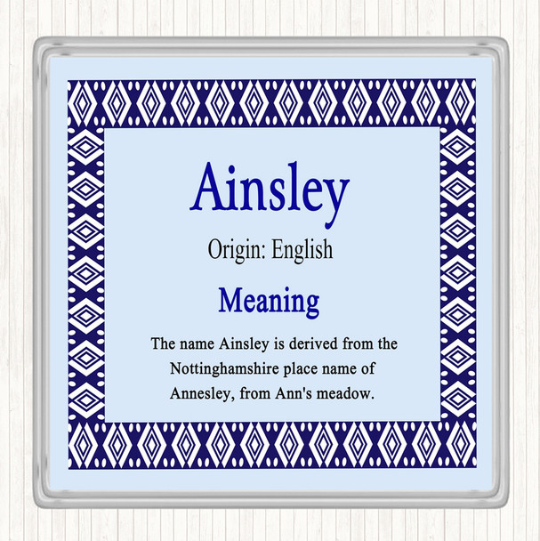 Ainsley Name Meaning Coaster Blue