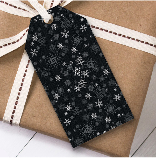 Black & White Snowflakes Christmas Gift Tags