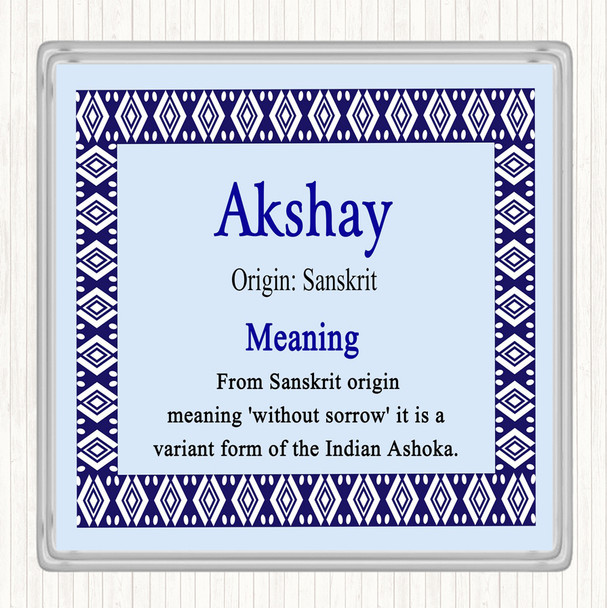 Akshay Name Meaning Coaster Blue