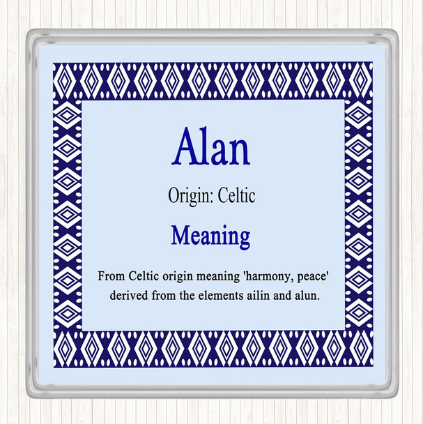 Alan Name Meaning Coaster Blue