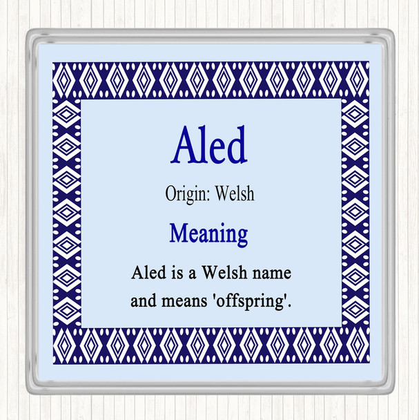 Aled Name Meaning Coaster Blue