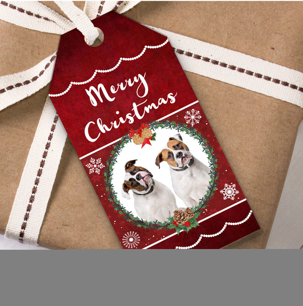 American Bulldog Dog Christmas Gift Tags