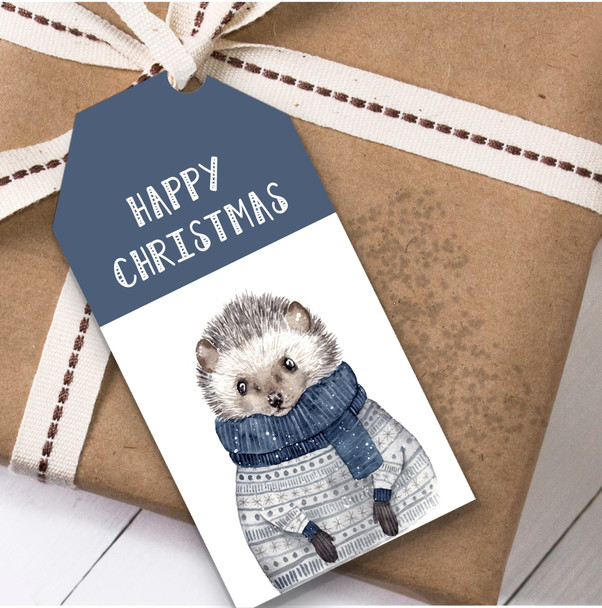 Watercolour Hedgehog Christmas Gift Tags