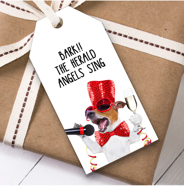 Funny Dog Singing Christmas Gift Tags