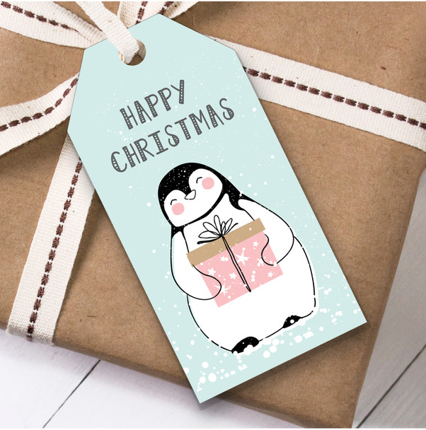 Penguin With Gift Christmas Gift Tags