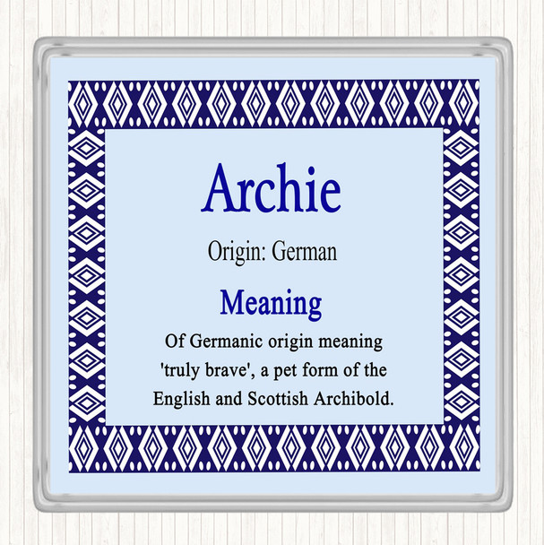 Archie Name Meaning Coaster Blue