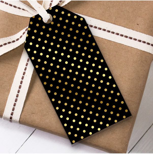 Black Gold Spots Christmas Gift Tags