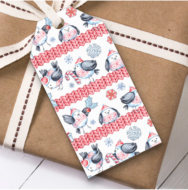 Penguins Stripes Christmas Gift Tags