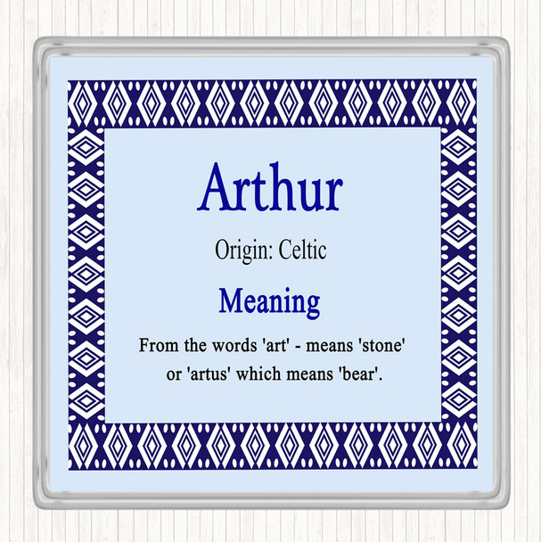 Arthur Name Meaning Coaster Blue