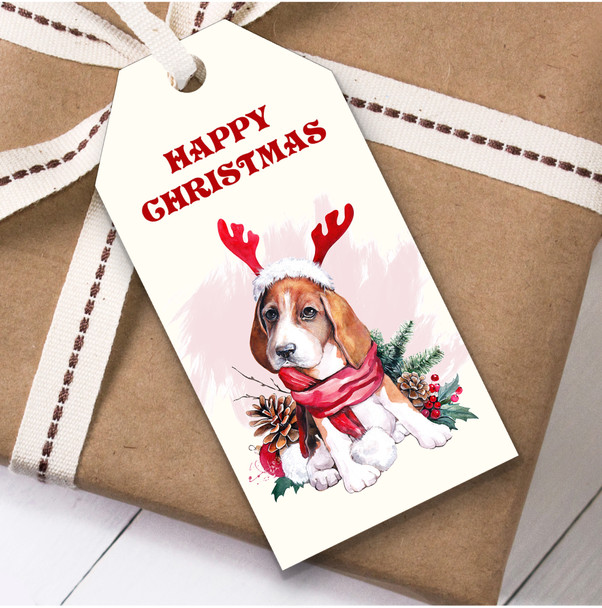 Cute Beagle Dog Christmas Gift Tags