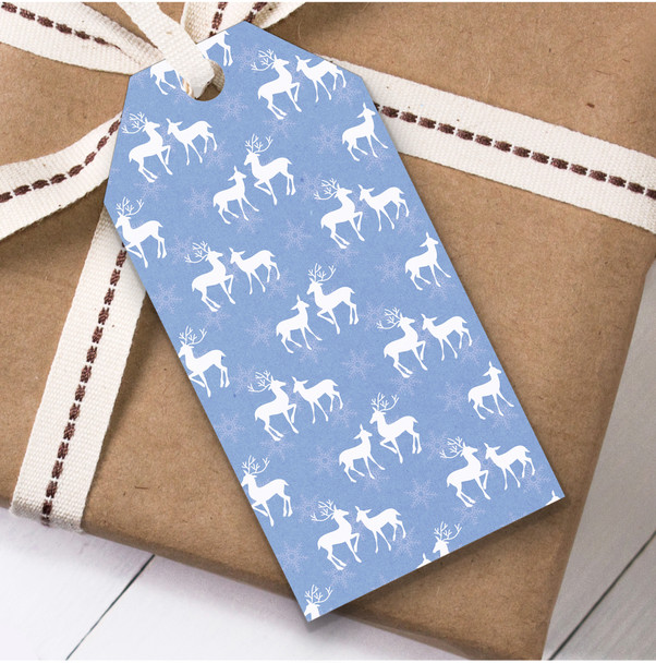 Dusky Blue Deer Christmas Gift Tags