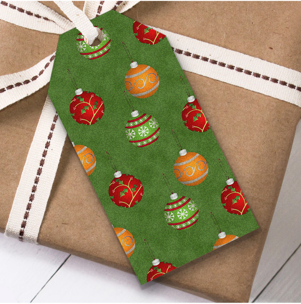 Green Baubles Christmas Gift Tags