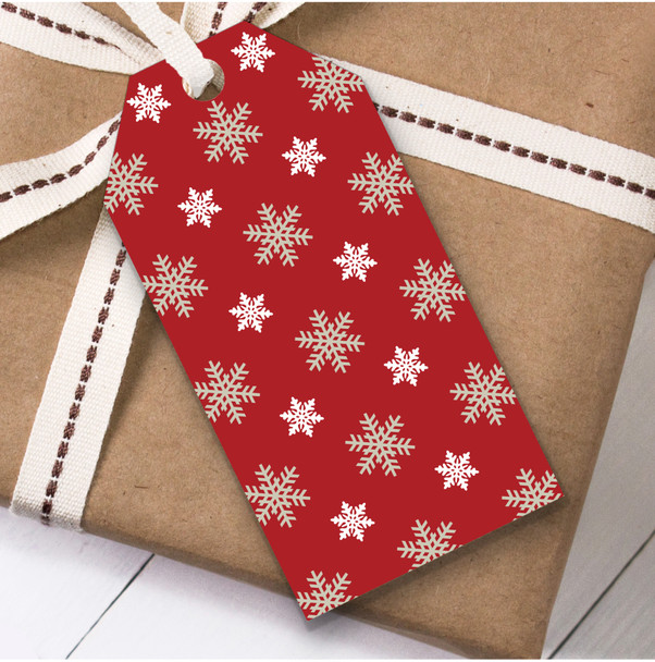 Red Snowflake Christmas Gift Tags