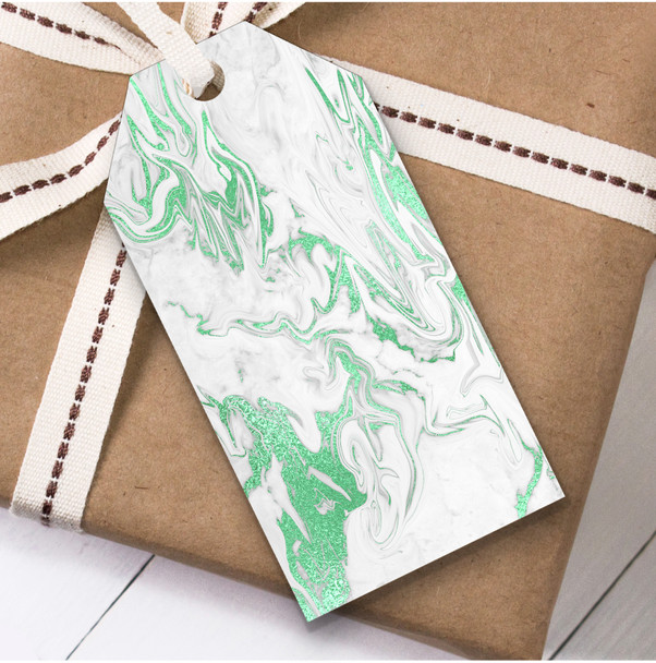 Green Marble Christmas Gift Tags