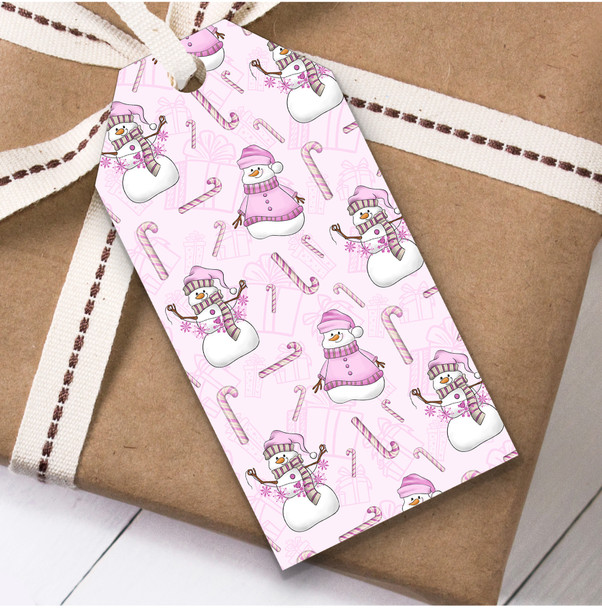 Pink Snowman Christmas Gift Tags