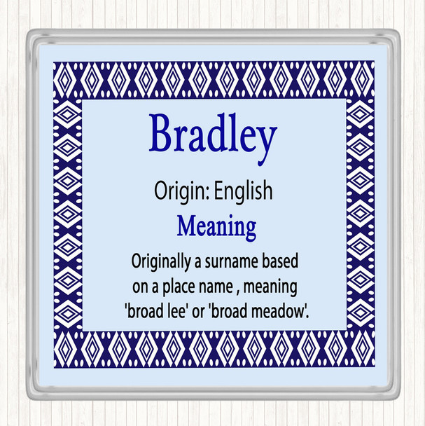 Bradley Name Meaning Coaster Blue