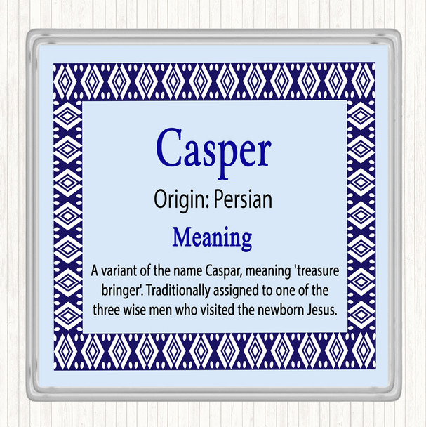 Casper Name Meaning Coaster Blue