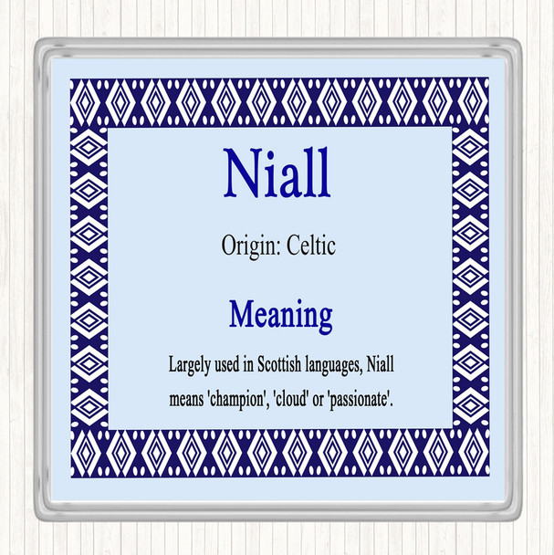 Niall Name Meaning Coaster Blue