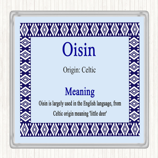 Oisin Name Meaning Coaster Blue