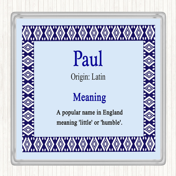 Paul Name Meaning Coaster Blue