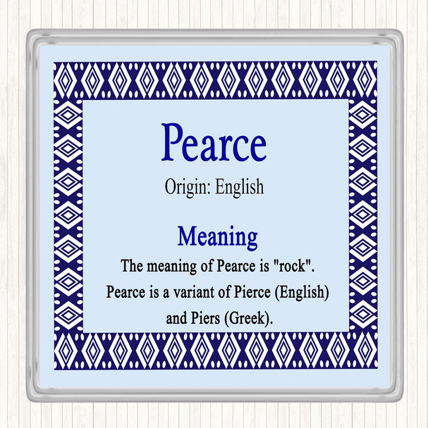 Pearce Name Meaning Coaster Blue