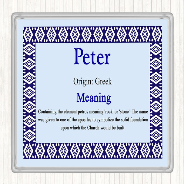 Peter Name Meaning Coaster Blue