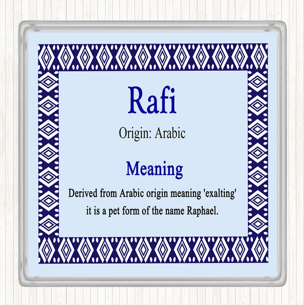 Rafi Name Meaning Coaster Blue