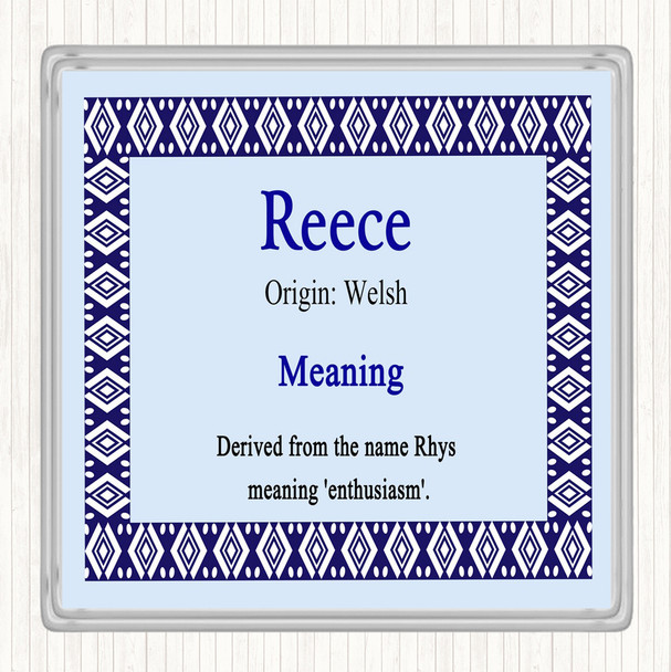 Reece Name Meaning Coaster Blue