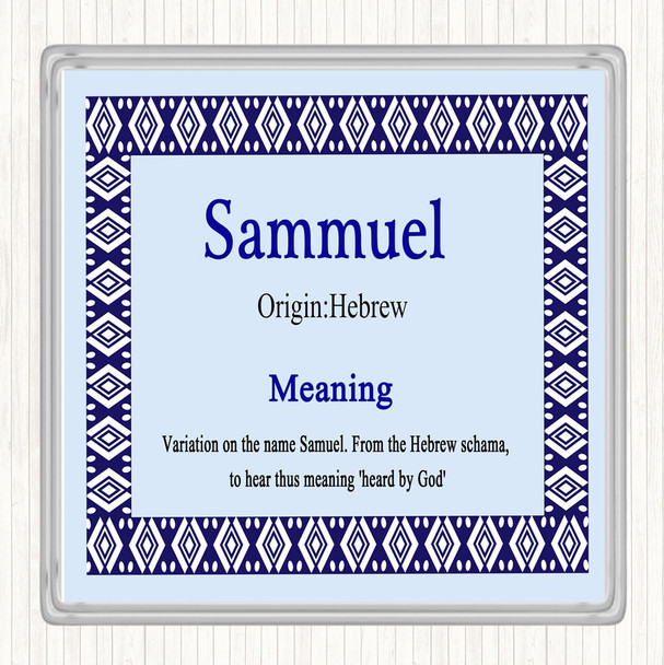 Sammuel Name Meaning Coaster Blue