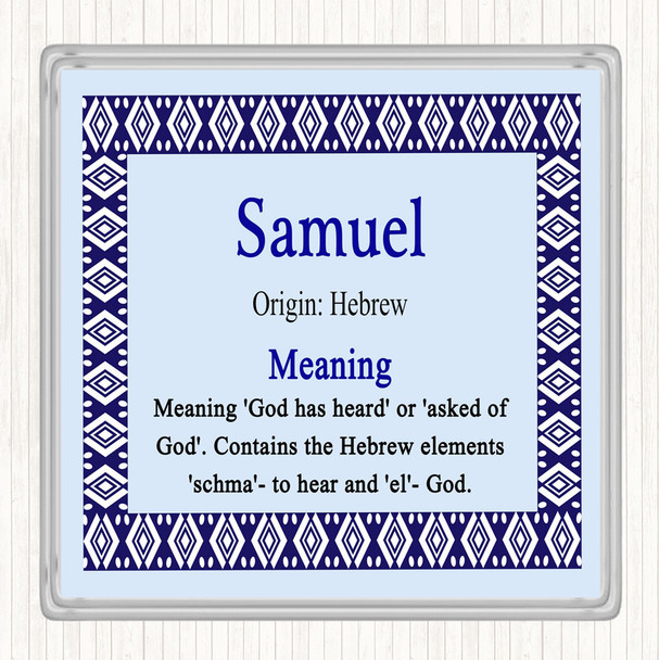 Samuel Name Meaning Coaster Blue