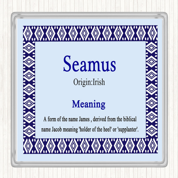 Seamus Name Meaning Coaster Blue