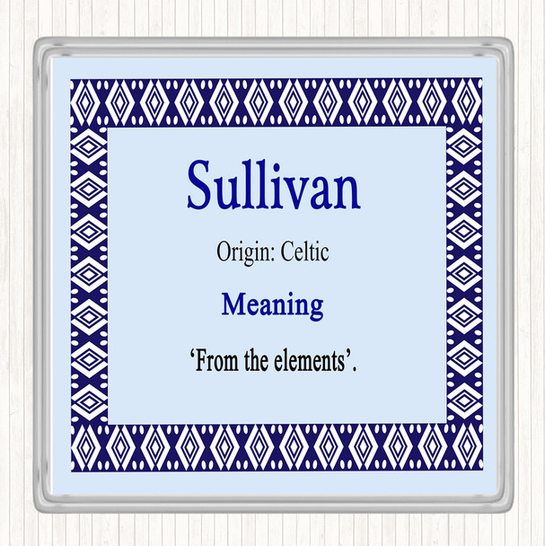 Sullivan Name Meaning Coaster Blue