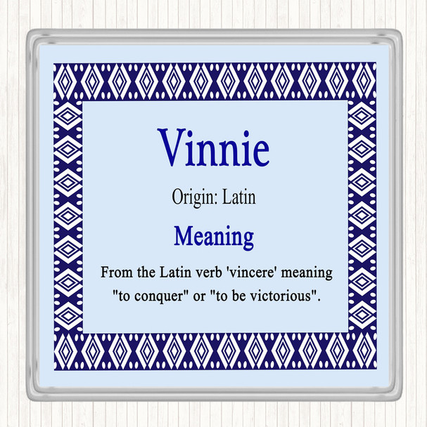 Vinnie Name Meaning Coaster Blue