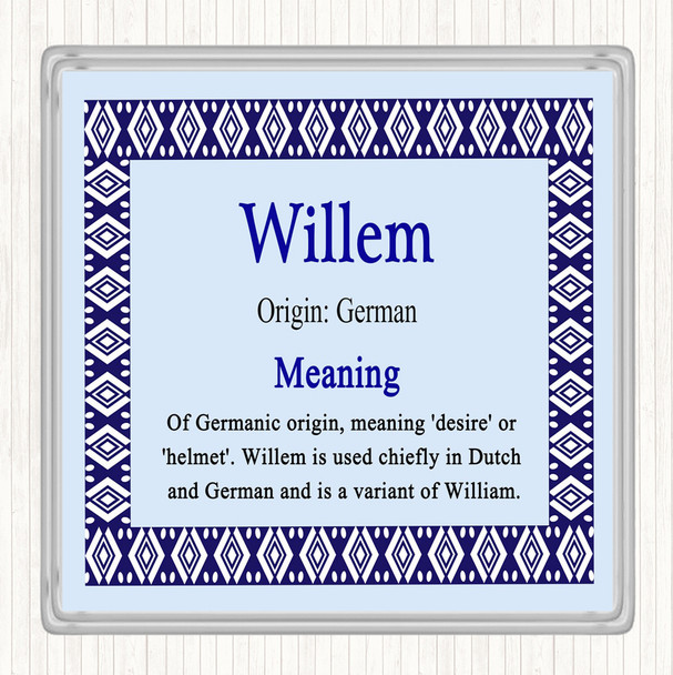 Willem Name Meaning Coaster Blue