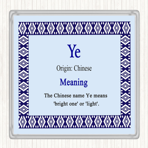 Ye Name Meaning Coaster Blue