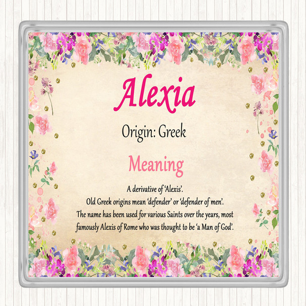 Alexia Name Meaning Coaster Floral