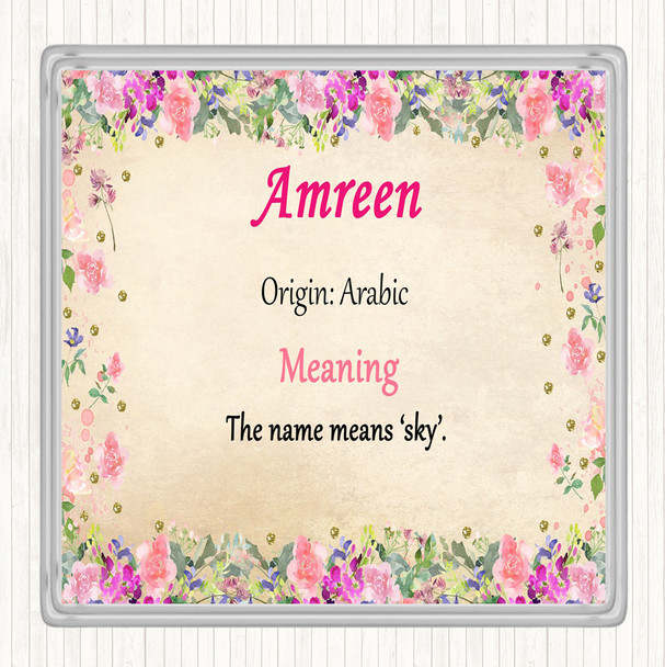 Amreen Name Meaning Coaster Floral