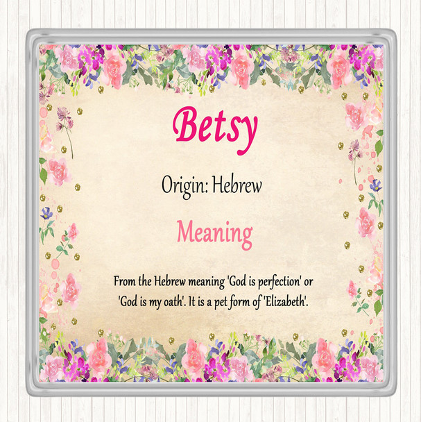 Betsy Name Meaning Coaster Floral