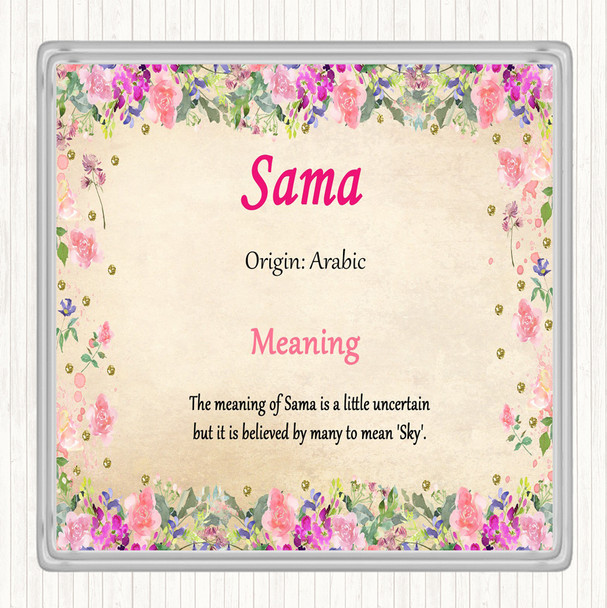 Sama Name Meaning Coaster Floral